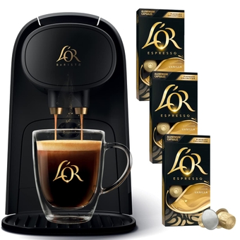Barista System Coffee and Espresso Machine with 30 Vanilla Espresso Pods