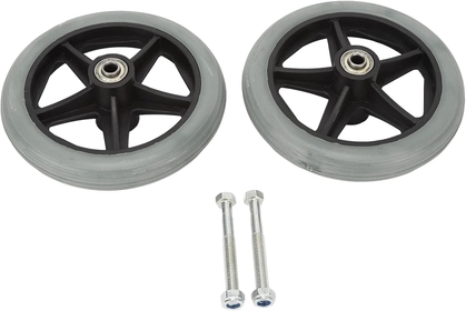 Front Wheelchair Wheel, Solid Rubber Wheels Replacement for Wheelchairs, Rollators 2PCS 6inch Wheelchair Front Wheel PU Universal Wear Resistant Prevent Slip Replacement Accessory