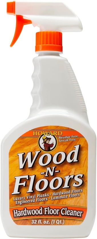 HOWARD Wood-N-Floors Hardwood Floor Cleaner, Clear: Excellent on Hardwood Floors, Luxury Vinyl Planks (LVP), Laminate and Engineered Floors