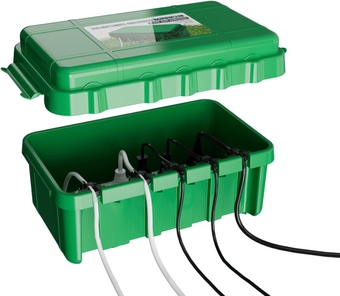 Outdoor Electrical Box Weatherproof, Extension Cord Outlet Plug Protect Cover for Timer, Power Strip, IP55 Waterproof, Large (13 x 8 x 6 inch) - Green