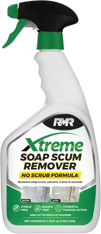 - Xtreme Soap Scum Remover, Fast-Acting, No-Scrub Bathroom Cleaner for Soap Scum, Calcium, Hard Water, Limescale, and Shower Tile Residue, Bleach-Free, 32-Fluid Ounce Spray Bottle