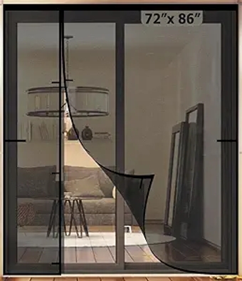 Fiberglass Magnetic Screen Door for Sliding Patio Door, French Door, Double Door - Door Net Screen with Magnet Closures - Strengthened Edges - 10 Door Mesh Sizes - by