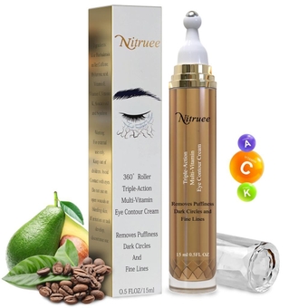 Triple Action Under Eye Cream For Dark Circles with Caffeine, Hyaluronic Acid, And Vitamin E, C, K- Under Eye Cream For Puffiness And Bags Reduces Fine Lines, Visible Results In 2-3 Weeks