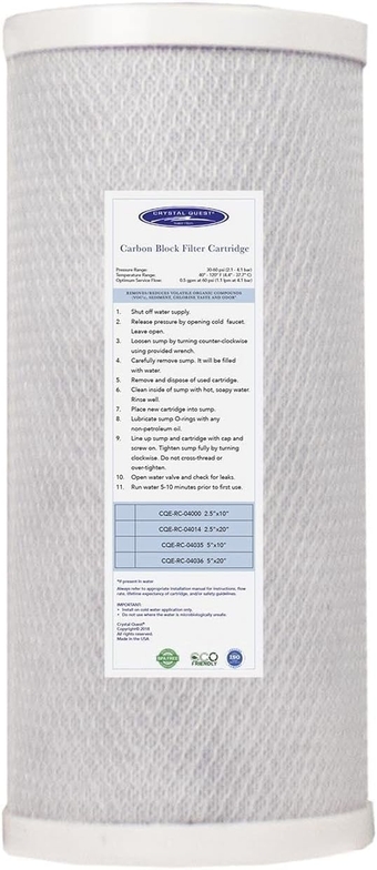 Coconut Based 5-Micron Carbon Block Filter Cartridge | CQE-RC-04035 Replacement Cartridge - 4-5/8” x 9-3/4”