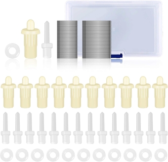 125Pcs Repair Plantation Shutters Tool Kit with Shutter Repair Spring Pins, Repair Pins, Collar Pins, U-Shape Shutter Louvers Staples for Windows Tools Supplies