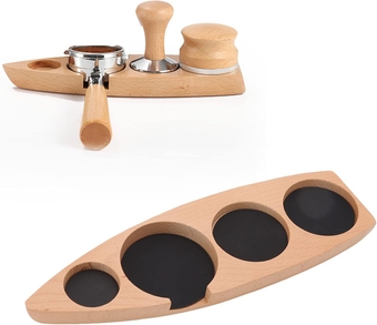 Wooden Espresso Tamper Mat Stand Tamper Station Wooden Base,Wood Coffee Filter Tamper Holder, Coffee Tamper Mat Stand Coffee Maker(Beech (58mm)), coffee station tamper portafilter holder tamping