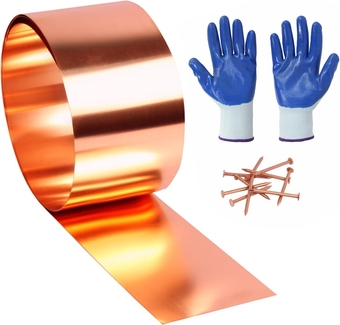 Copper Flashing 99.95% Pure - 16 Oz 24 Gauge 0.5mm Thickness - 10 Feet Length Copper Roll in Various Widths – Contractors & DIY Projects (24 Ga, 5" Width x 10 FT)