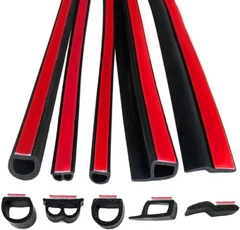 Automotive Weather Stripping Door Window Rubber Seal Strip B Shape 16.4 Ft Long Compatible with Cars, Trucks, Boats, Home Applications | Universal Self Adhesive Soundproof Noise Insulation Sealing
