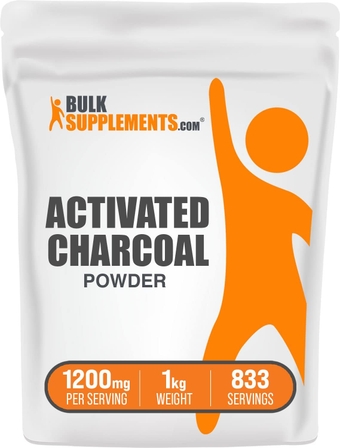 BulkSupplements.com Activated Charcoal Powder - Coconut Charcoal, Charcoal Powder for Teeth Whitening - Activated Charcoal Odor Absorber, Vegan & Gluten Free - 1200mg per Serving, 1kg (2.2 lbs)