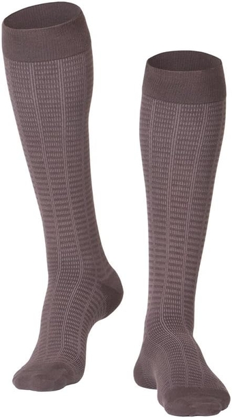 Men's Dress Socks, Graduated Compression, Business Casual Wear, Knee High, Muscle Support Recovery, Brown, X-Large (15-20 mmHg)