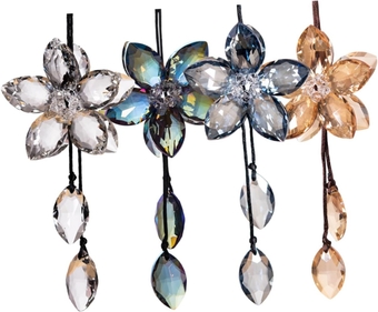 1Pc Crystal Flower Suncatcher car Hanging Ornament Car Rhinestone Ornament car Charm Rearview Mirror Crystal Charms Clear Ornaments Flower Crystal Prism Accessories Heart-Shaped