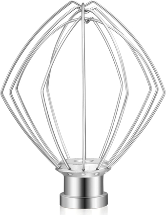 Stainless Steel Wire Whip Replacement for KitchenAid 5 & 6-Quart Bowl-Lift Mixer KN256 Accessory, 6 Wire Whisk for Kitchenaid Professional 600, KP26M1X,KD2661X, Dishwasher Safe, Balloon Whisk