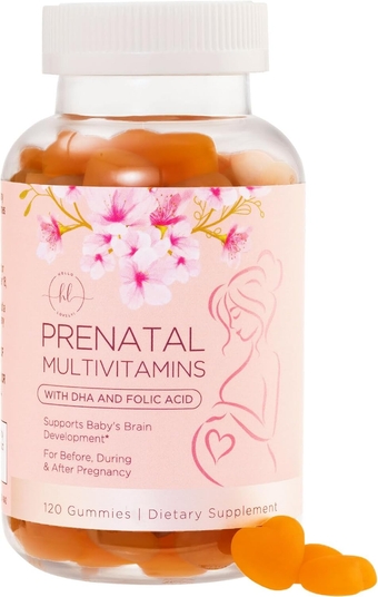 Prenatal Vitamin Gummy - Folic Acid & DHA, Womens Prenatal Multivitamin, Choline, Vitamins B6, B12, C, D3 & Folate for Pregnancy Support Supplement, Non-GMO Gluten Free - 120 Gummies