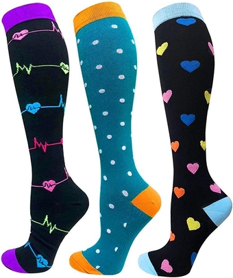 Compression Socks Women &Men 20-30 mmHg Knee High Socks for Pregnancy Nursing Recovery Travel Airplane Sport Varicose Veins Shin Splints Edema