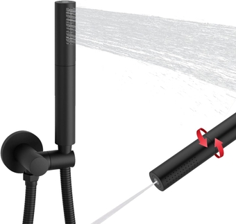 Matte Black 2 In 1 Shower Wand High Flow Black Shower Head Solid Brass High Pressure Handheld Shower Head with 59 Inch Hose, Shower Handheld Sprayer with Holder Bracket