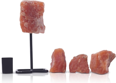 Zodiac Sign Aries Power Crystal Set of 5- Orange Calcite for Restoration • Joy • Inspire- 3 Rough Natural Form Healing Stones, 1 Rough Specimen Stone with 1 SHUNGITE Protection Chip