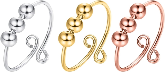2023 New Adjustable Single Coil Rings Spiral for Women Finger Ring for Anxiety Rings Color Changing Ring (Multicolor, One Size)