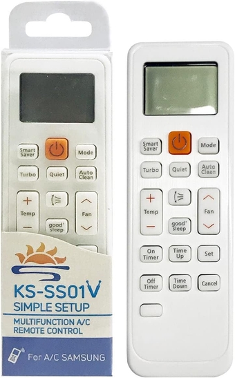 Universal Air Conditioner Remote Control Compatible with All Samsung A/C Air Conditioners, Same Functions As Original Devices, One Time Pairing SS01V
