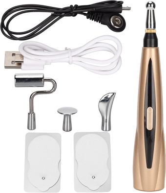 Gold Electronic Acupuncture Massage Pen, Relieve Fatigue Improve Circulation Acupoint Meridians Massager for Home & Travel