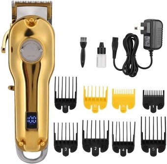 Xuuyuu Hair Clipper,Intelligent Hair Shaver Electric Low Noise Hair Trimmer with LCD Display for Men Kids Hair Grooming Kit (Gold)