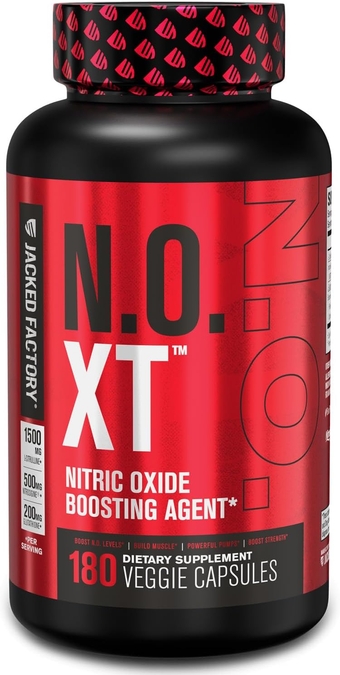 N.O. XT Nitric Oxide Supplement with Nitrosigine L Arginine, L Citrulline for Muscle Growth, Pumps, Vascularity, & Energy - Extra Strength Pre Workout Muscle Builder - 180 Veggie Pills