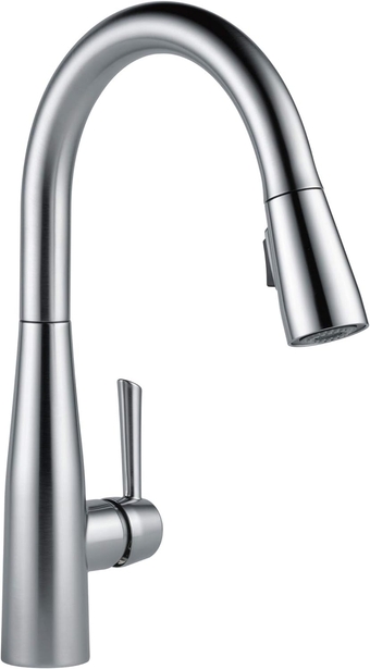 Delta Faucet Essa Kitchen Faucet with Pull Down Sprayer, Kitchen Sink Faucet Brushed Nickel, Magnetic Docking Spray Head, Delta Kitchen Faucet Pull Down, Arctic Stainless 9113-AR-DST