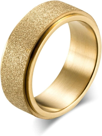 Men Rings Stainless Steel Anxiety Rings Spinner 8MM Matte Mens Wedding Band Comfort Fit