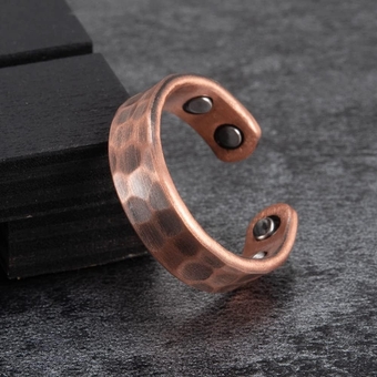 New 2024 Copper Adjustable Ring Men Vintage Pure Copper Magnitic Ring Health Energy Wedding Bands Open Cuff Finger Rings For Men Jewelry Fashion Accessories