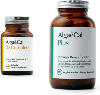 Bundle - Vitamin D3 Complete (1000 IU) + K2, Vitamin E, Vitamin A (1000 IU) & Plant-Based Calcium for Stronger Bones