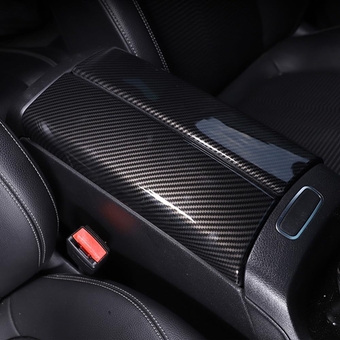 Car Interior Carbon Fiber Center Console Armrest Storage Box Protective Cover Trim for Mercedes Benz A Class W177 C177 A180 A200 A220 A250 2019+ CLA Class C118 W118 2020-2023 Interior Accessory