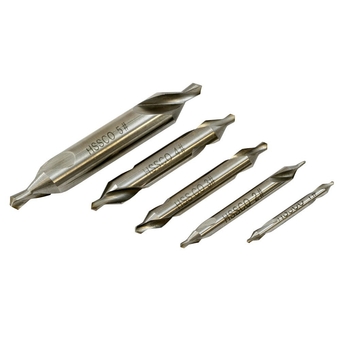 #1-5 Center Drills, Cobalt - Combined Drill and Countersink - 60 Degree Included Angle, LittleMachineShop.com (4859)