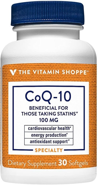 CoQ-10 100mg - Beneficial for Those Taking Statins – Supports Heart & Cellular Health and Healthy Energy Production, Essential Antioxidant – Once Daily (30 Softgels)