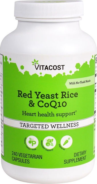Red Yeast Rice & CoQ10 with No-Flush Niacin -- 240 Vegetarian Capsules