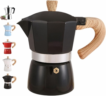6 Cup 300ML 10oz Aluminum Espresso Stovetop Coffeemaker Percolator Italian Coffee Maker Moka Express Classic Cafe Maker for Italian and Cuban Café Brewing, Greca Coffee Maker