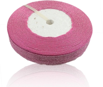 Pink Glitter Ribbon 3/8 Inch x 25 Yards, Sparkly Metallic Fabric Ribbons, Pink Sparkly Ribbon for Christmas Tree Decorations, Floral Bouquets, Gift Wrapping, Birthday, Wedding Party and DIY Crafts
