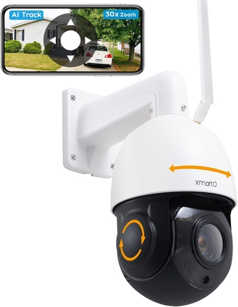 [Auto Track & 240x Zoom] Unicorn PRO 2K HD Wireless Security Camera Outdoor Pan/Tilt/Zoom (Auto Zoom, Enhanced 2-Way Audio,Smart 720lm Flood Lights & 260ft IR Night Vision, 2.4G WiFi
