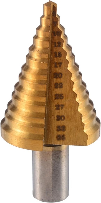 Drill Bits Titanium Coated Cone HSS Steel Step Drill Bit 5-35mm Cone Step Drill Power Metal Wood Working Drilling Hole Cutter Tools Power Tool Accessories