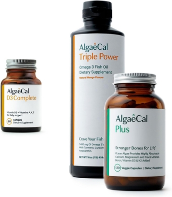 Bundle - Vitamin D3 Complete (1000 IU) + K2, Vitamin E, Vitamin A (1000 IU) & Plant-Based Calcium for Stronger Bones & Fish Oil Omega 3 1200mg EPA DHA