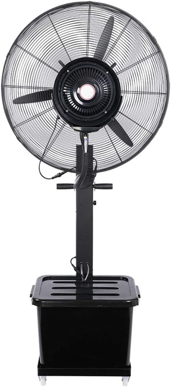 Outdoor Misting Fan with Water Tank- 3 Cooling Speeds with High RPM, Art Deco Floor Fan, Stand with Weighted Base, Oscilating Pedestal Fan