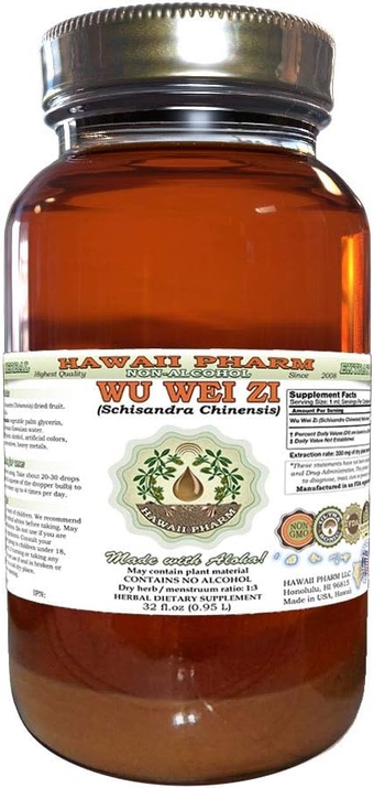Wu Wei Zi, Chinese Magnoliavine (Schisandra Chinensis) Tincture, Dried Fruit Liquid Extract, Wu Wei Zi, Glycerite Herbal Supplement 32 Oz