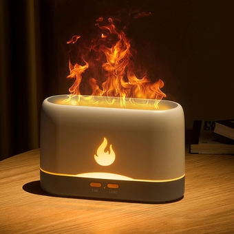 Flame Air Aroma Diffuser Humidifier, Portable 30dB Noiseless Essential Oil Diffuser with Flame Light, Auto-Off Protection Essential Oil Diffuser for Home,Office,Yoga (200ml)