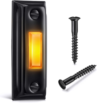 Metal Doorbell Push Button, Heavy Duty Metal Door Bell Wired Button LED Lighted Wall Mounted Door Bell Push Buttons for Home, Universal Garage Door Opener Switch (Black,Warm Light)