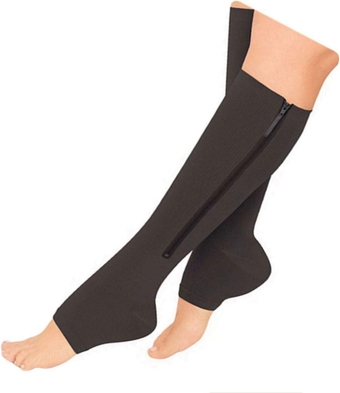Kid’s Edition Easy Zipper Compression Socks Knee Length Energize Leg Circulation Performance Fatigue Support