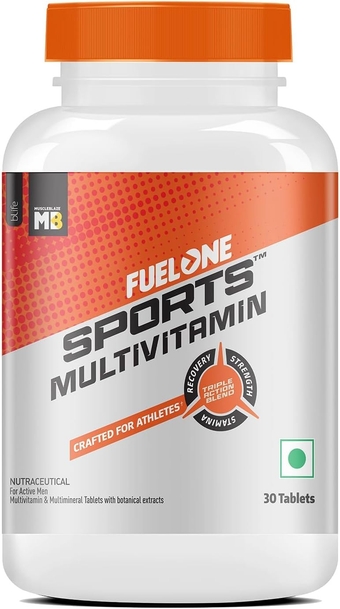 Fuel One Sports Multivitamin, Triple Action Blend for Strength, Stamina & Recovery,| ENHANCES Stamina & Endurance, MULTIVITAMIN for Athletes | 30 Multivitamin Tablets