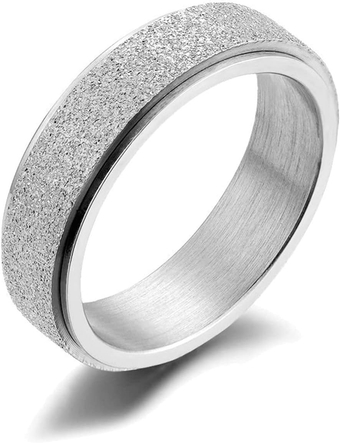 Marriage Rings for Couples Stainless Steel Anxiety Rings Spinner 6MM Matte Wedding Band for Men and Women Comfort Fit