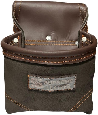Heavy Duty  Single Pocket Nuts & Bolts Nail Screw Tool Pouch Holder Waist Bag - Durable Top Grain