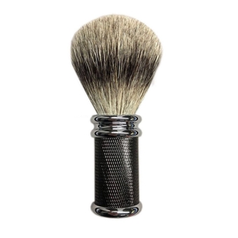 100% Pure Badger Shaving Brush,Chromium Plated Zinc Alloy Handle Shaving Brushing (C)