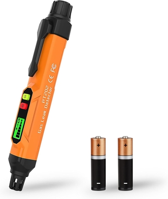Gas Leak Detector, APRVTIO ALD-10 Combustible Gas Leak Detector Pen, with Audible & Visual Alarm, Natural Gas Detector Sniffer Detects Methane Propane, Range 50-5000 ppm, Includes Pouch, Batteries