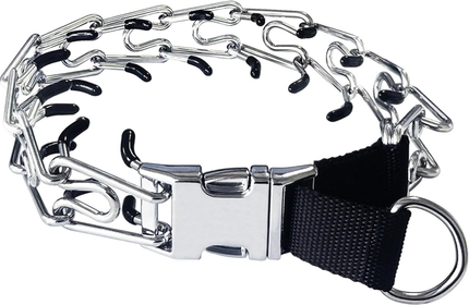 Prong Training Collar for Dogs, Adjustable Dog Pinch Collar with Quick Release Buckle, No Pull Collar for Small Medium Large Dogs, Extra Link and Caps (S:(12-17" Neck, 2.25mm))