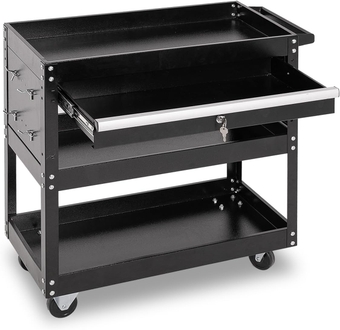 &  Tool Chest with Wheels, Rolling 3-Tier Tool Box with Wheels 330 LBS Capacity Heavy Duty Utility Industrial Service Cart with Locking System Drawer for Garage, Warehouse & Repair Shop